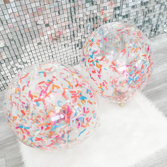 Jumbo Sprinkle-Filled Balloon – Donut, Ice Cream & Candy-Themed Decor