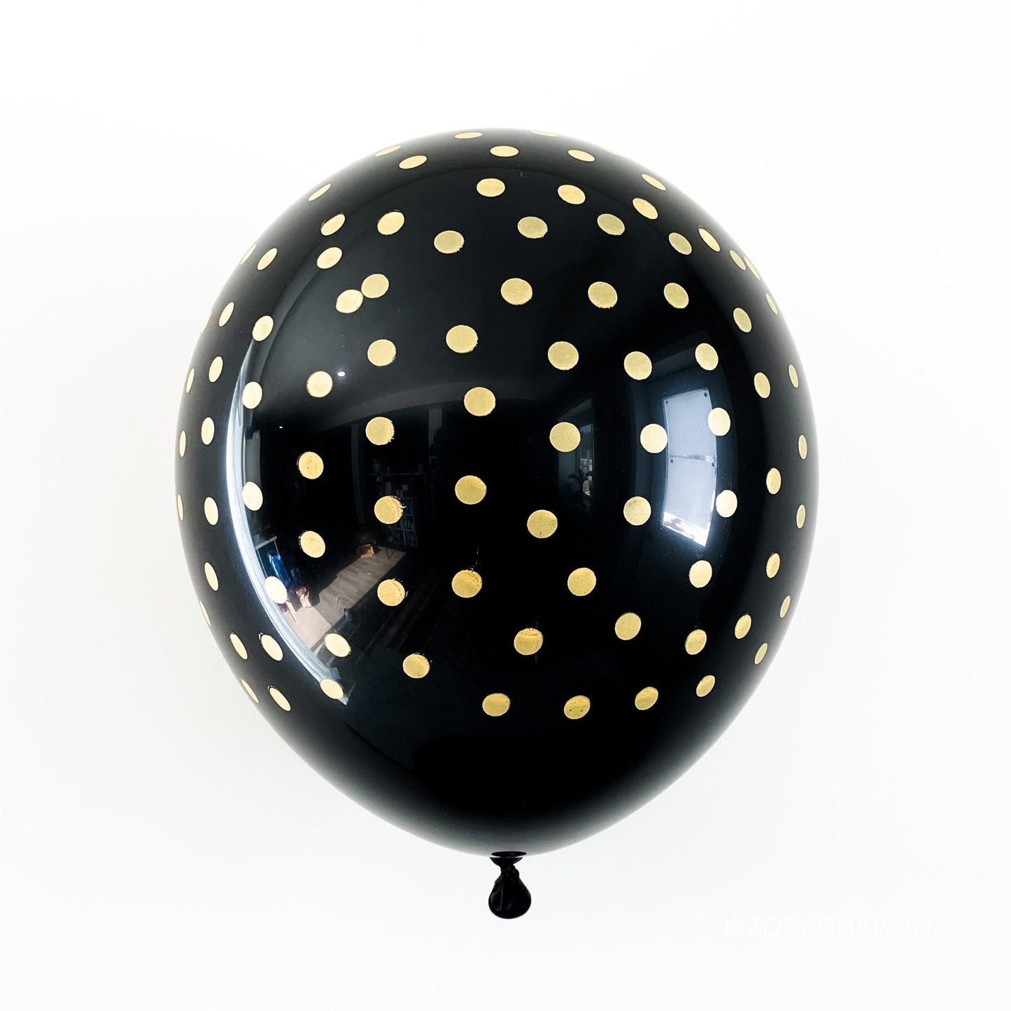 Black & Gold Polka Dot Balloons – NYE, Birthday, & Graduation Balloons