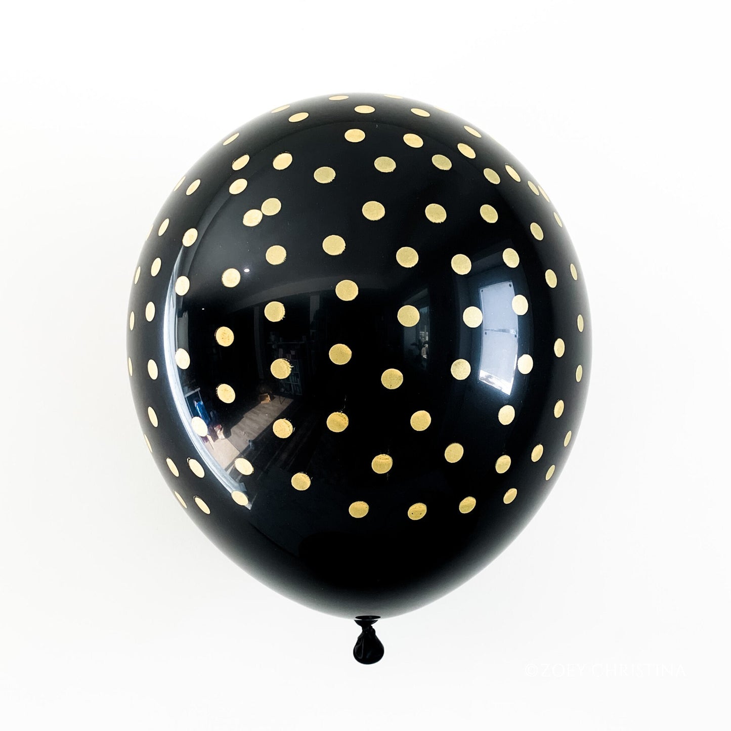 Black & Gold Polka Dot Balloons – NYE, Birthday, & Graduation Balloons