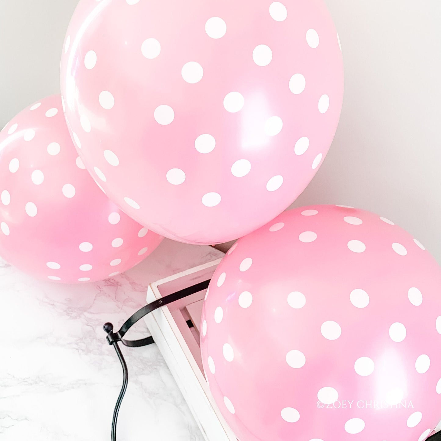 Pink & White Polka Dot Balloons โ Cute Party Balloons