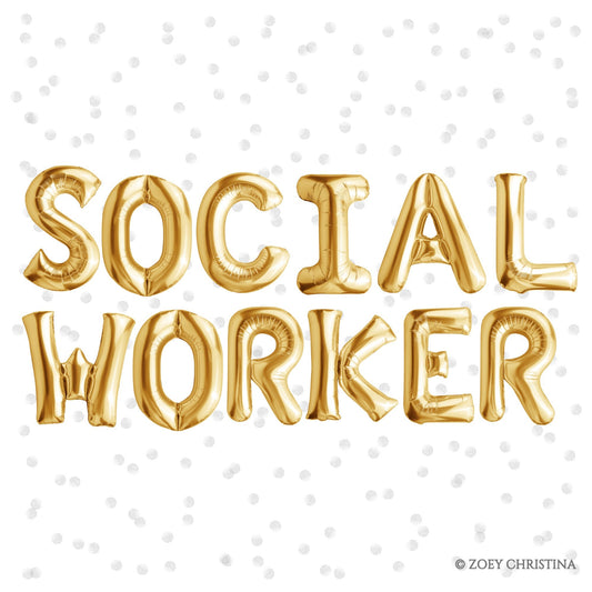 Social Worker Foil Balloon Letter Kits – Graduation & Career Celebration Decor
