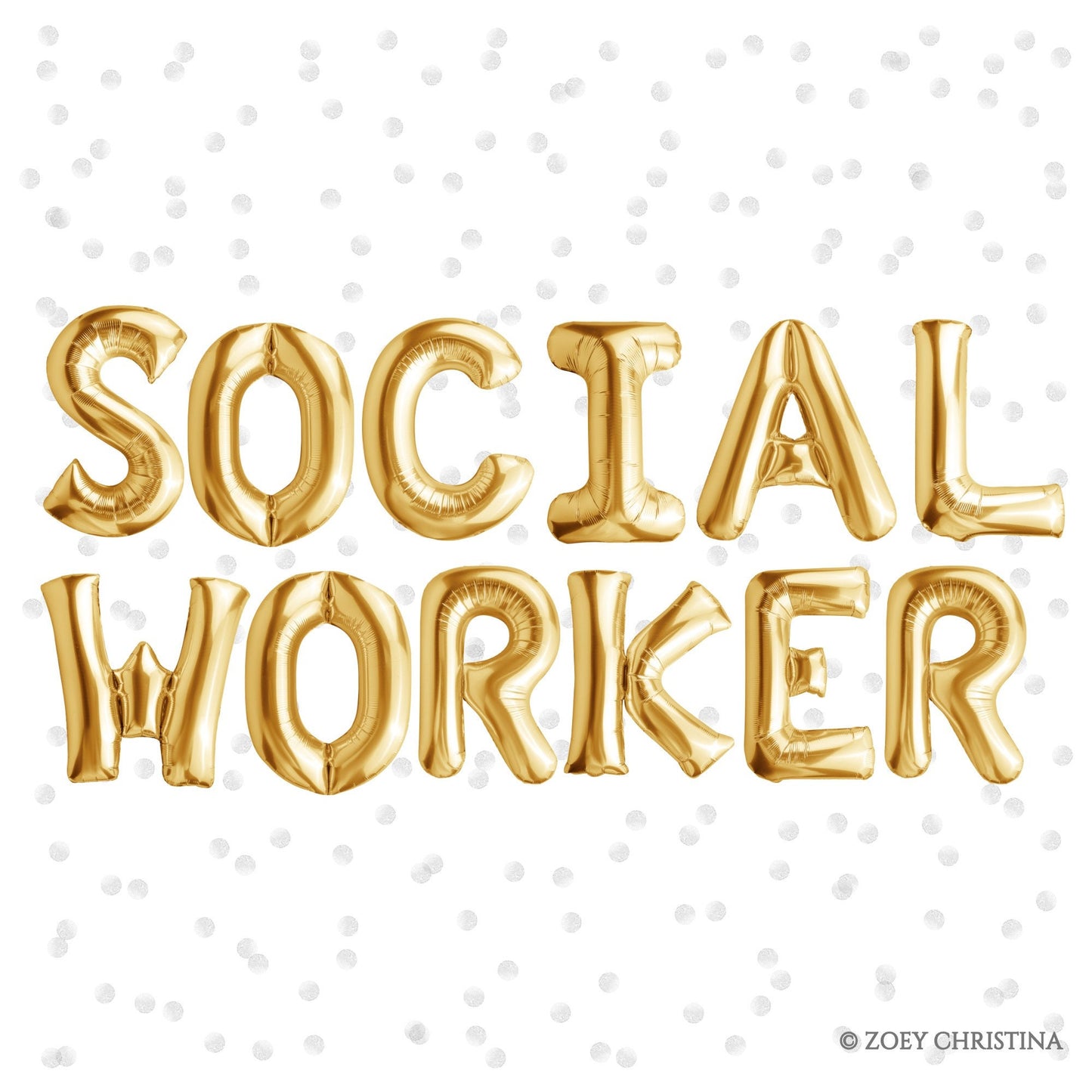 Social Worker Foil Balloon Letter Kits – Graduation & Career Celebration Decor