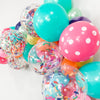 Candy-Themed Balloon Garland – Bright & Fun Balloons with Polka Dots & Marble Patterns