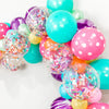 Candy-Themed Balloon Garland – Bright & Fun Balloons with Polka Dots & Marble Patterns