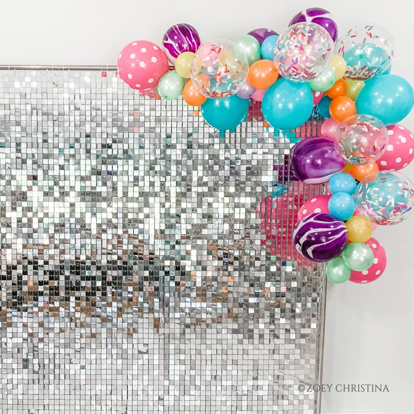 Candy-Themed Balloon Garland – Bright & Fun Balloons with Polka Dots & Marble Patterns