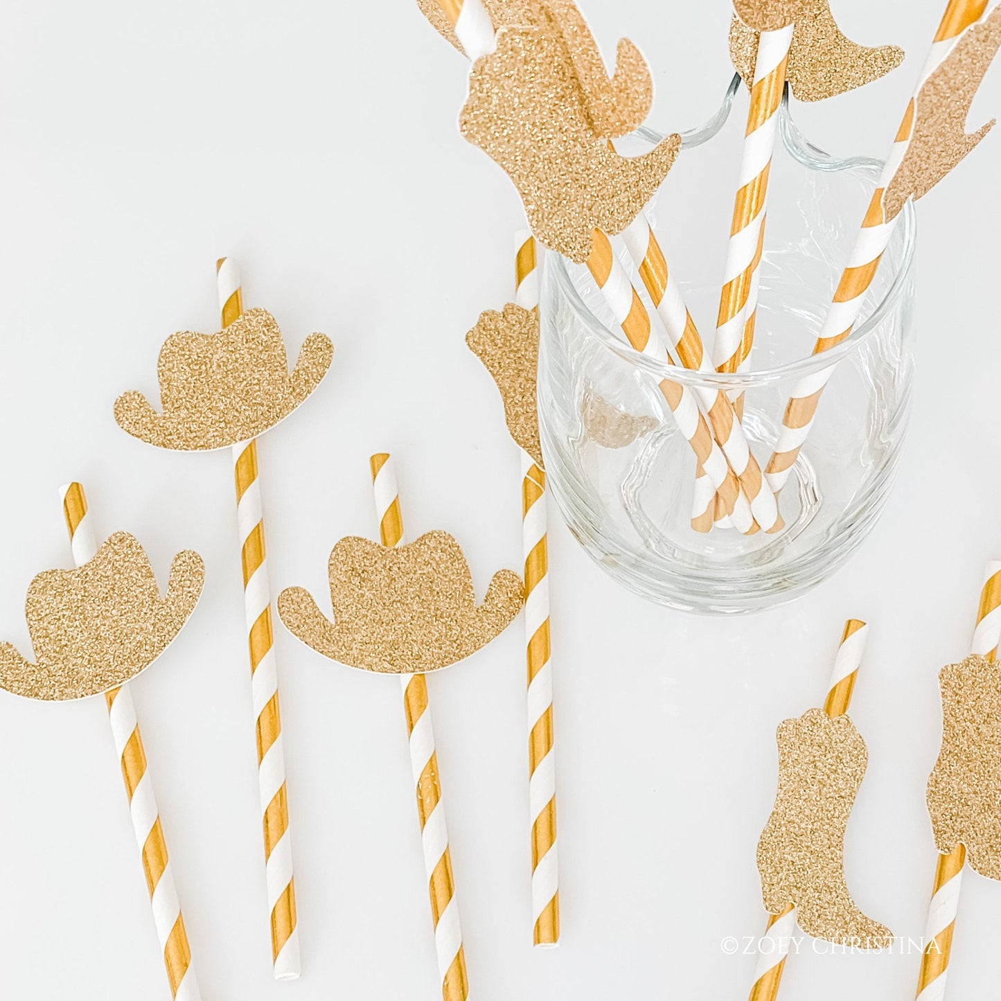 Western-Themed Paper Straws – Cowboy Boot & Hat Party Supplies