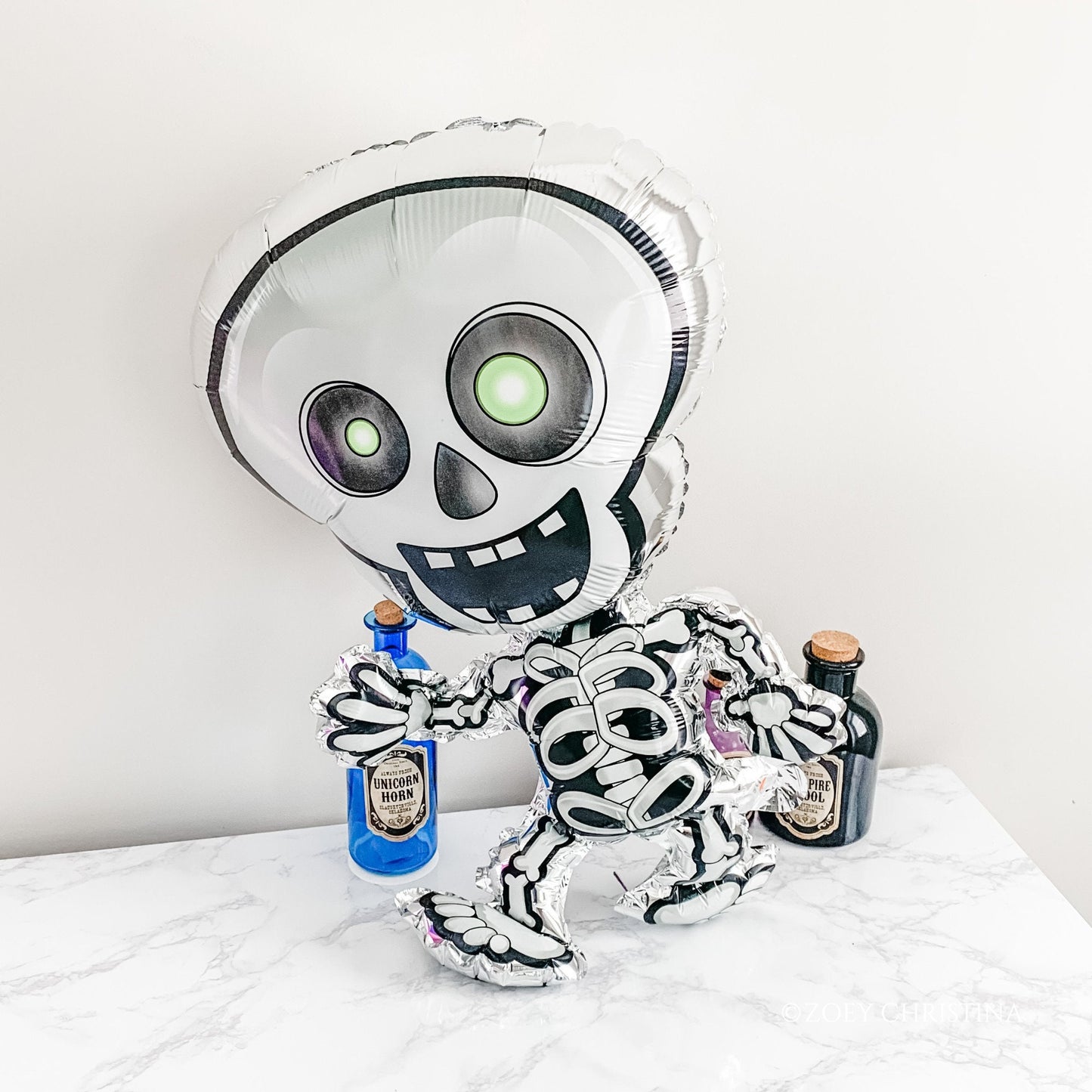 🦴 Small Skeleton Foil Balloon – Approx. 25" Tall