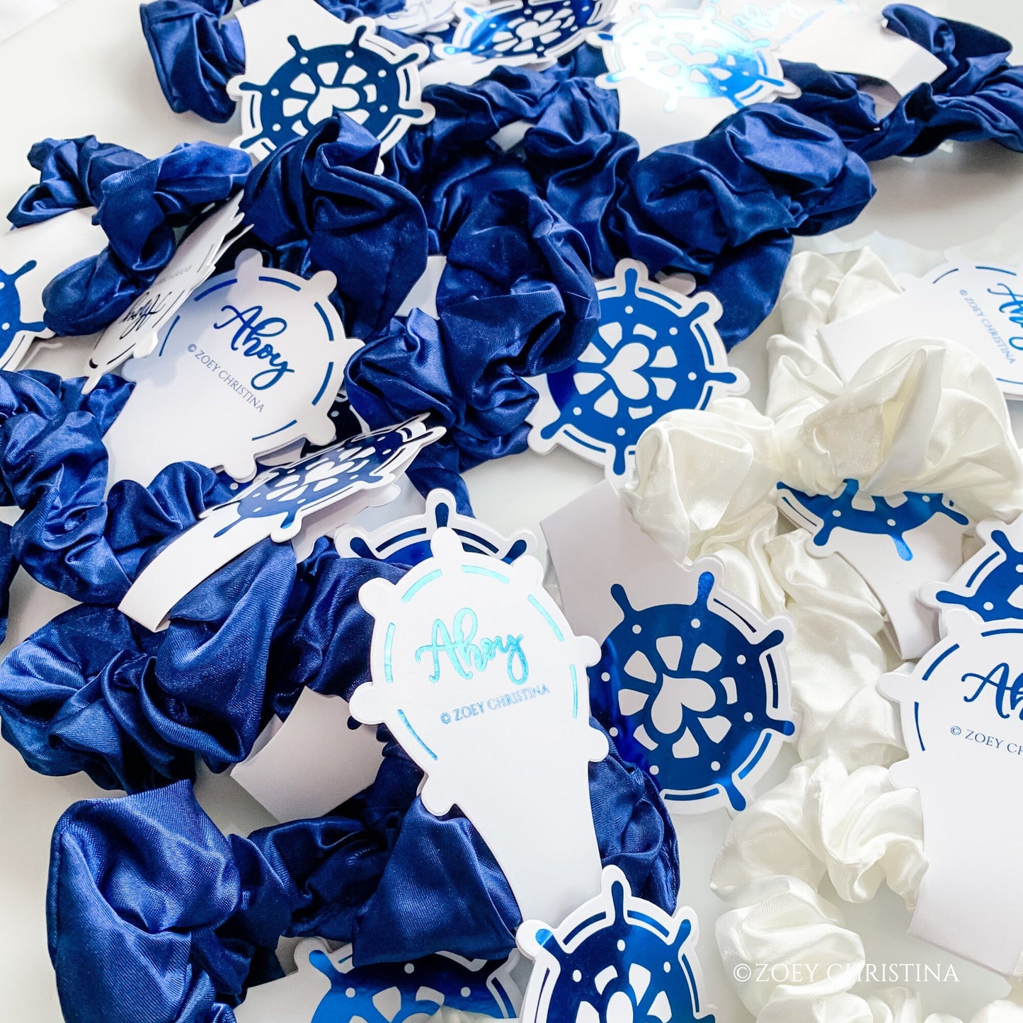 Sailboat & Coastal Hair Ties – "Ahoy" Nautical Party Favors for Weddings & Bachelorettes
