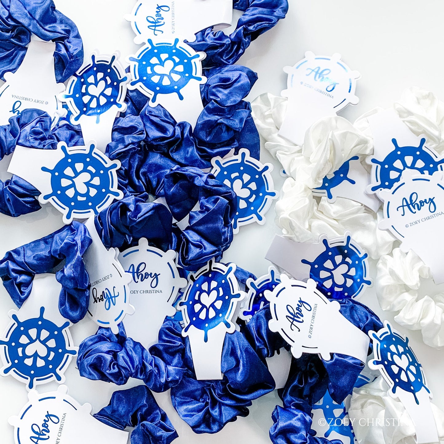 Sailboat & Coastal Hair Ties – "Ahoy" Nautical Party Favors for Weddings & Bachelorettes