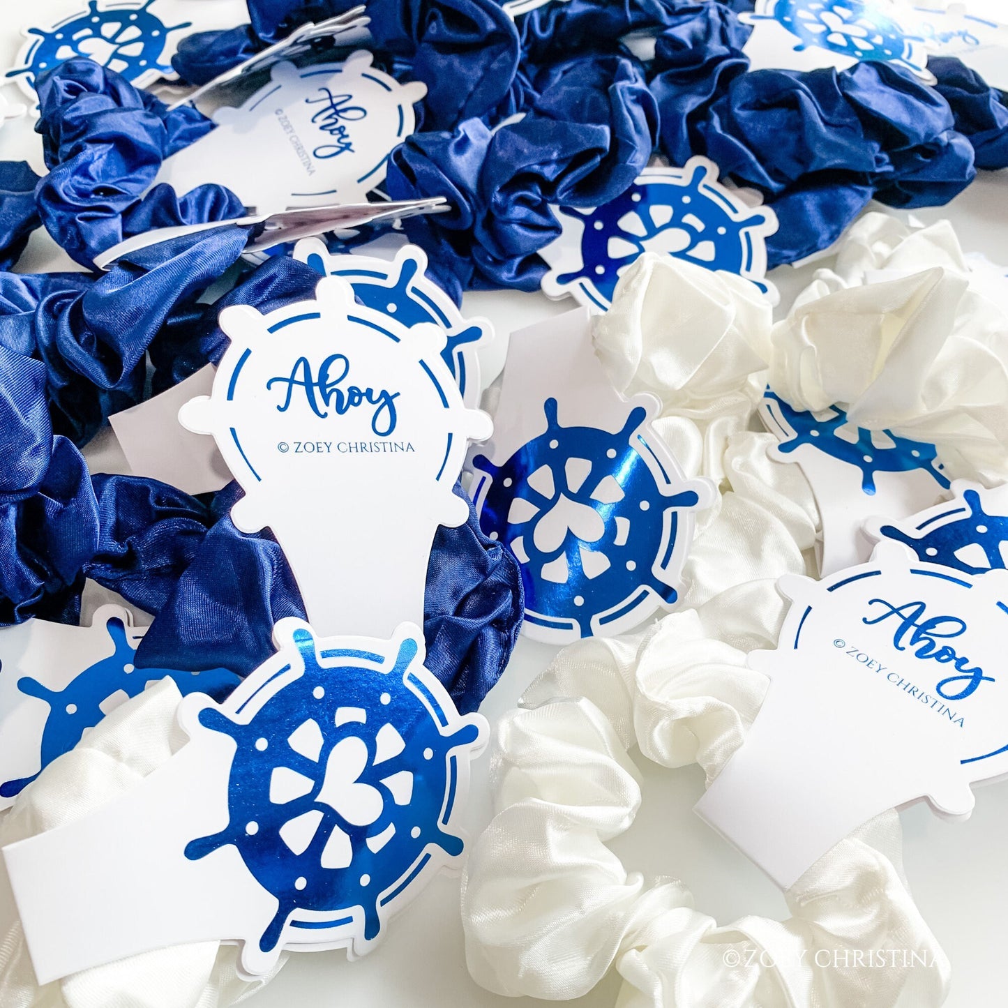 Sailboat & Coastal Hair Ties – "Ahoy" Nautical Party Favors for Weddings & Bachelorettes