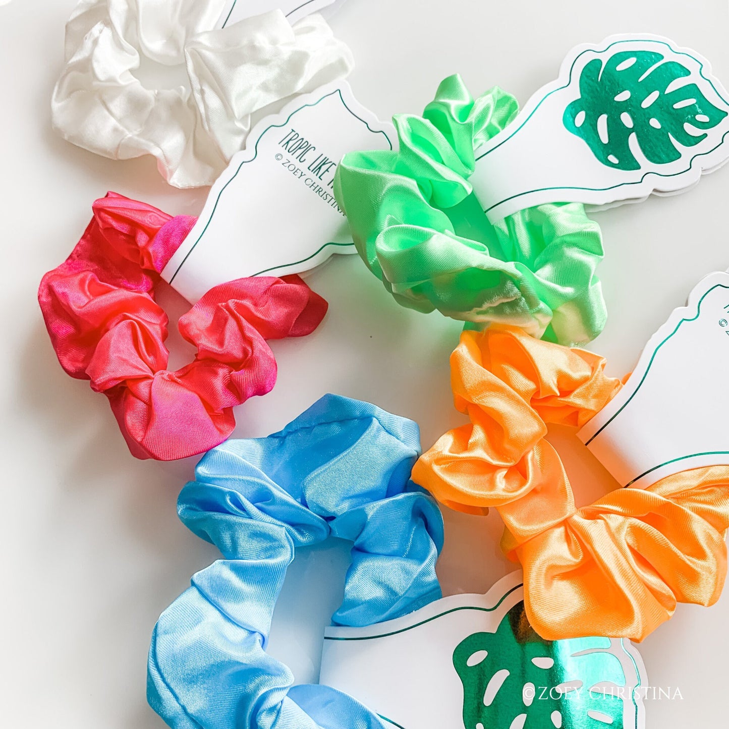 Tropical Hair Tie Favors – "Tropic Like It’s Hot" Palm Leaf Tag