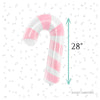 Pink & White Candy Cane Foil Balloon – Christmas Party Decoration