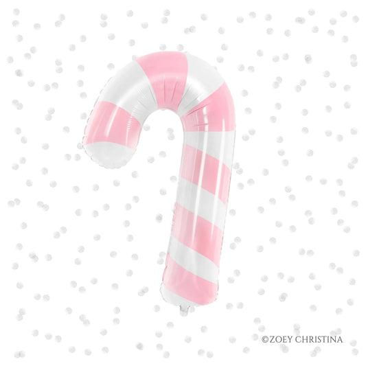 Pink & White Candy Cane Foil Balloon – Christmas Party Decoration