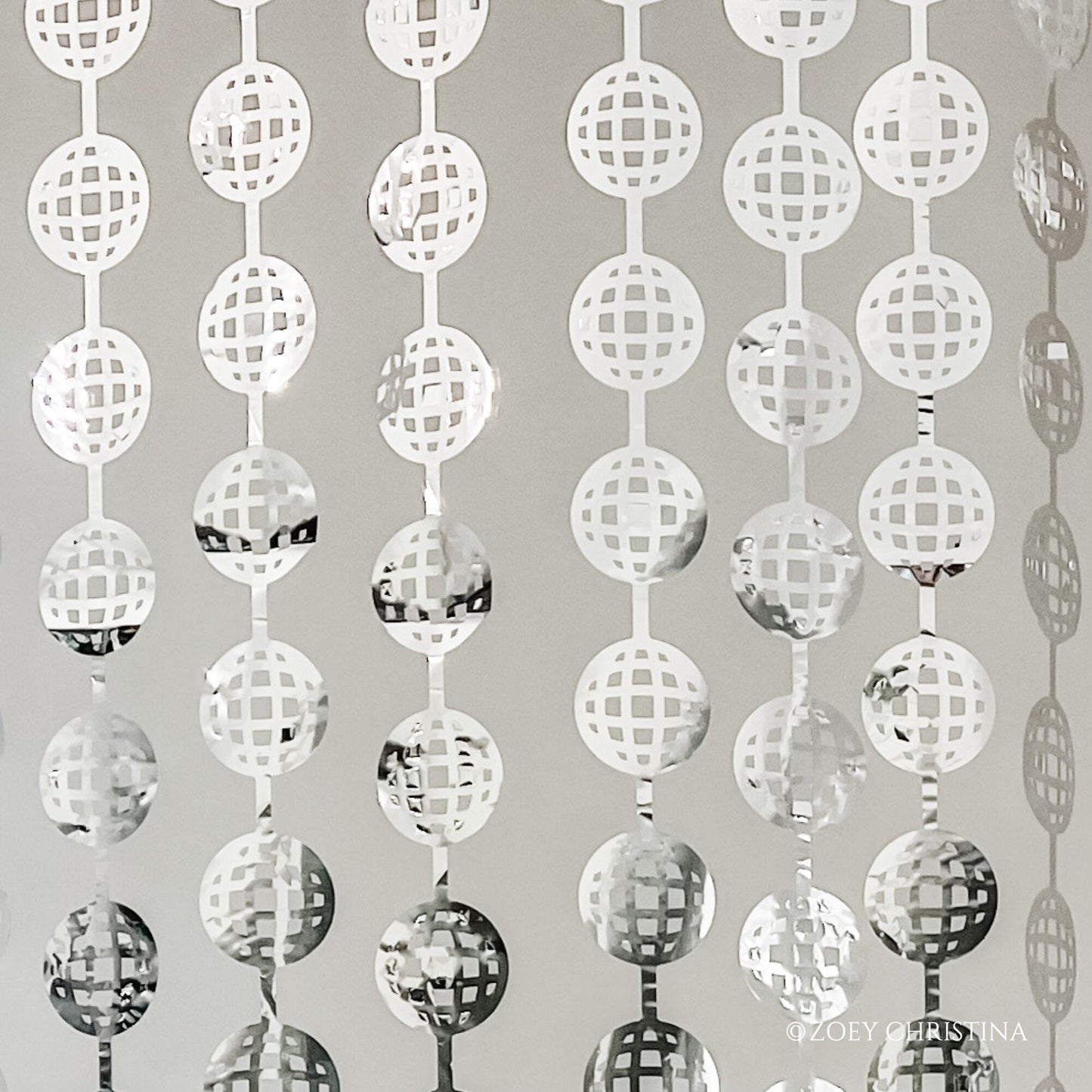 Disco Ball Foil Party Curtains – 6.5’ x 3.4’ (2 Pack) | 70s Party Backdrop