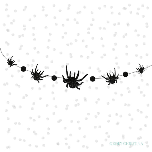π€ Exclusive Halloween Glitter Spider Banner β  | Up to 42β Wide