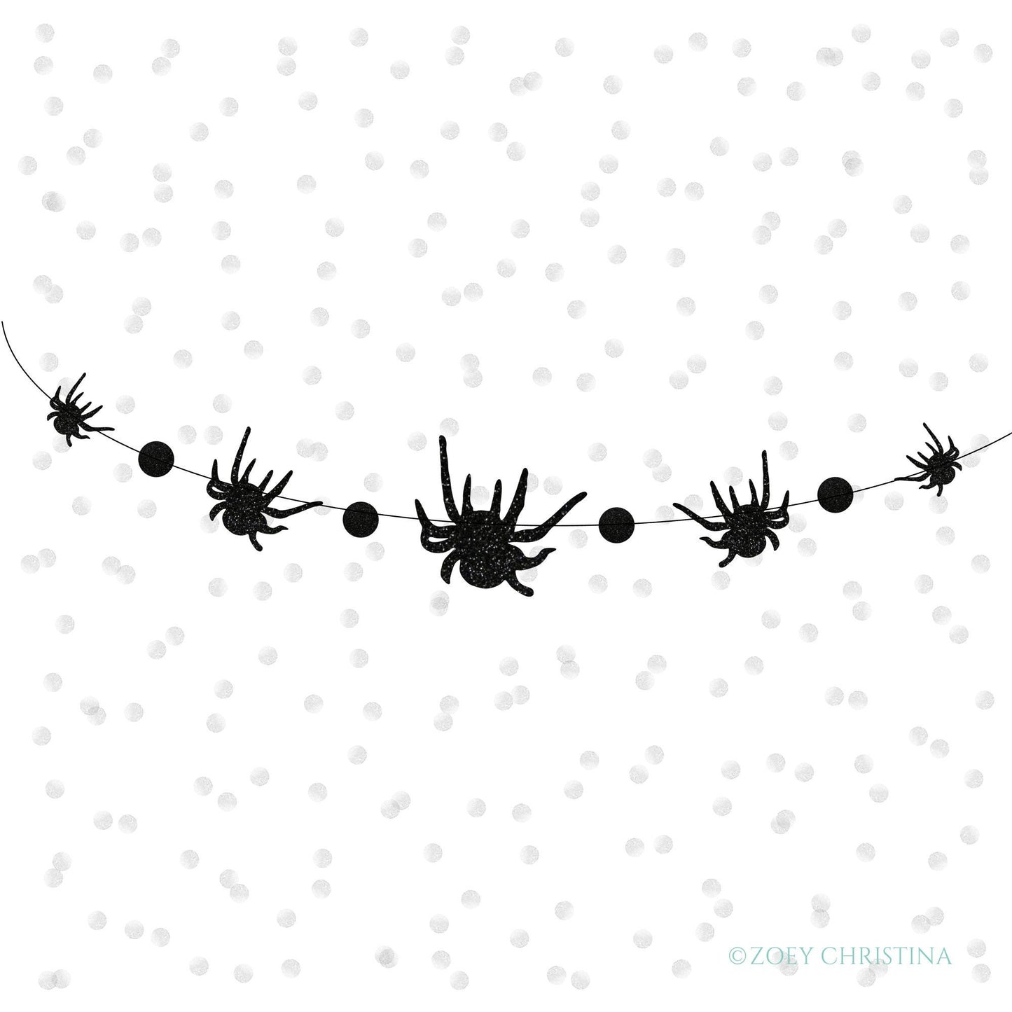 🖤 Exclusive Halloween Glitter Spider Banner – | Up to 42” Wide