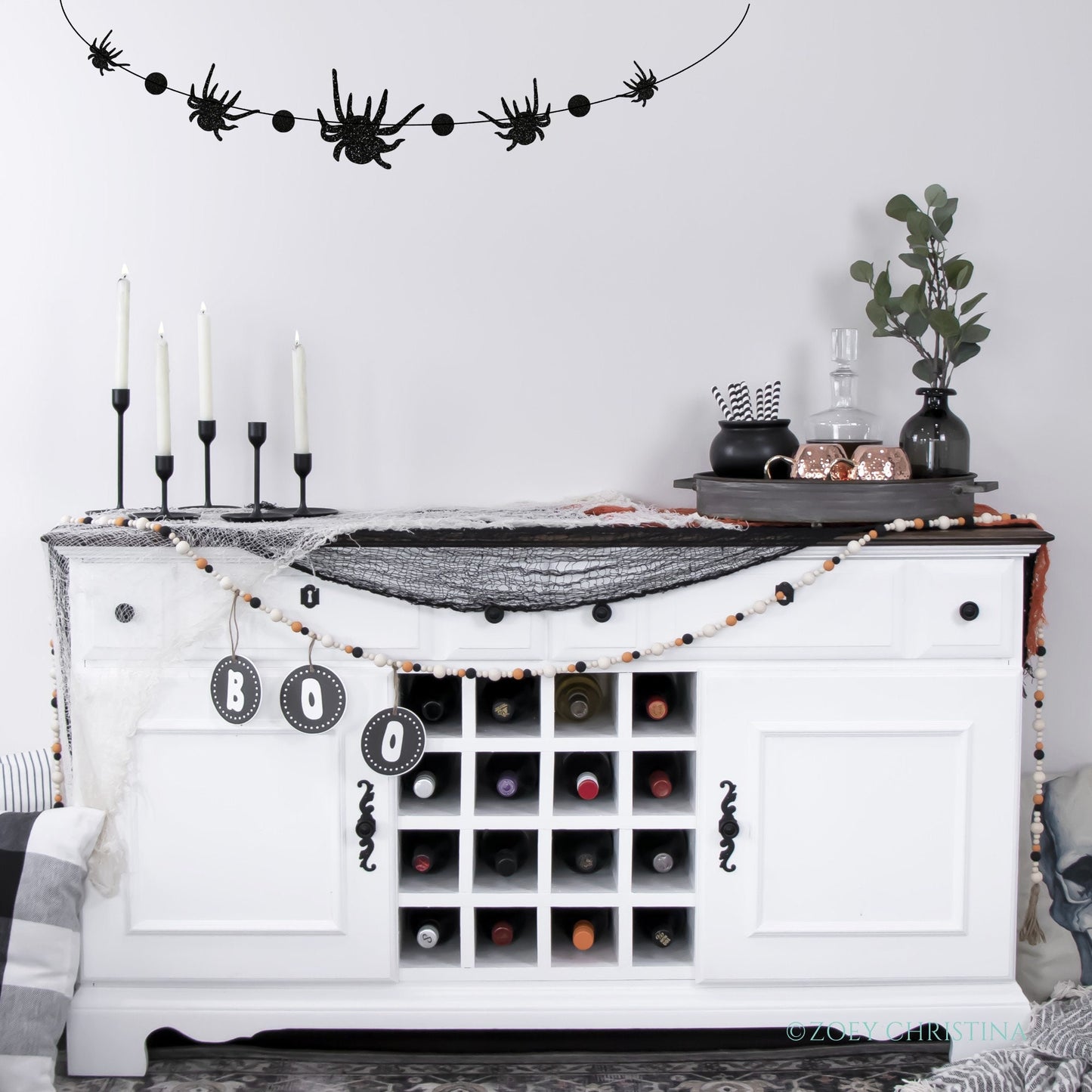 🖤 Exclusive Halloween Glitter Spider Banner – | Up to 42” Wide