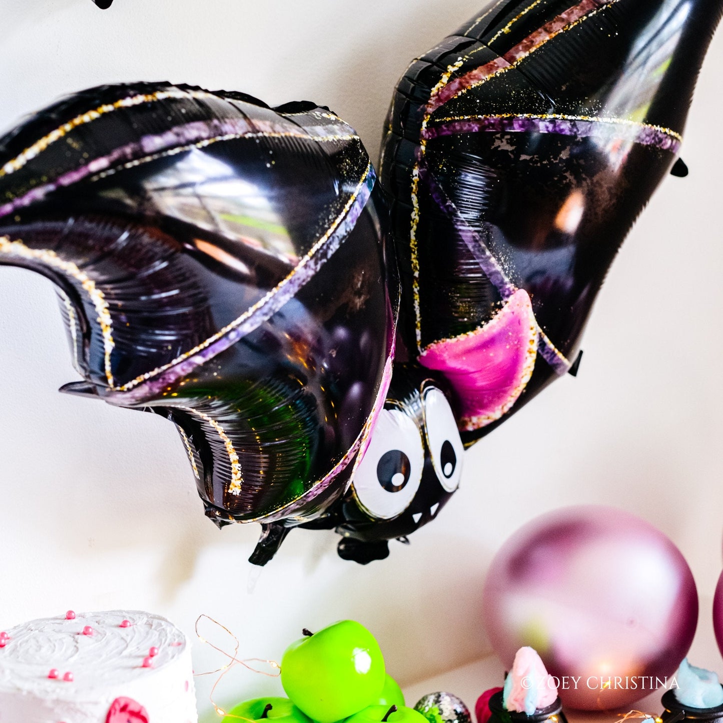 Cute & Whimsical Bat Party Decoration - Halloween Foil Balloon