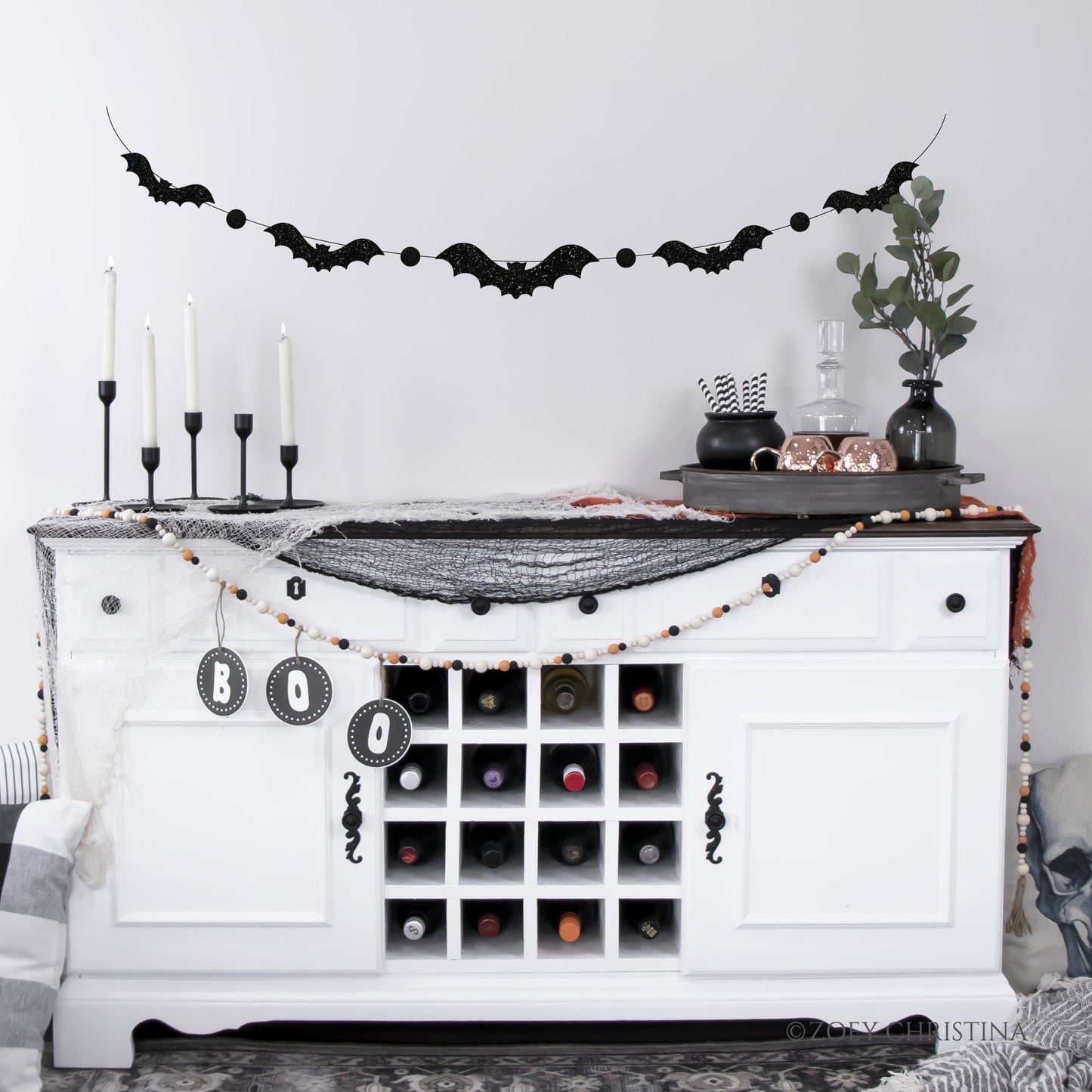 🖤 Exclusive Halloween Glitter Spider Banner – | Up to 42” Wide