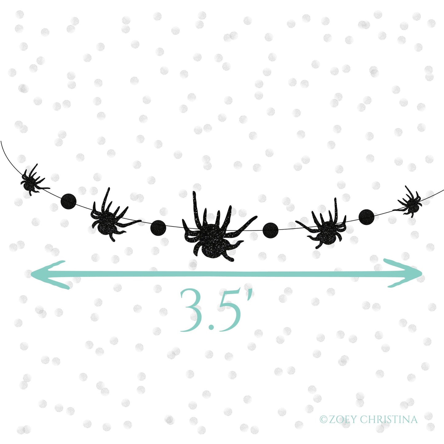 🖤 Exclusive Halloween Glitter Spider Banner – | Up to 42” Wide