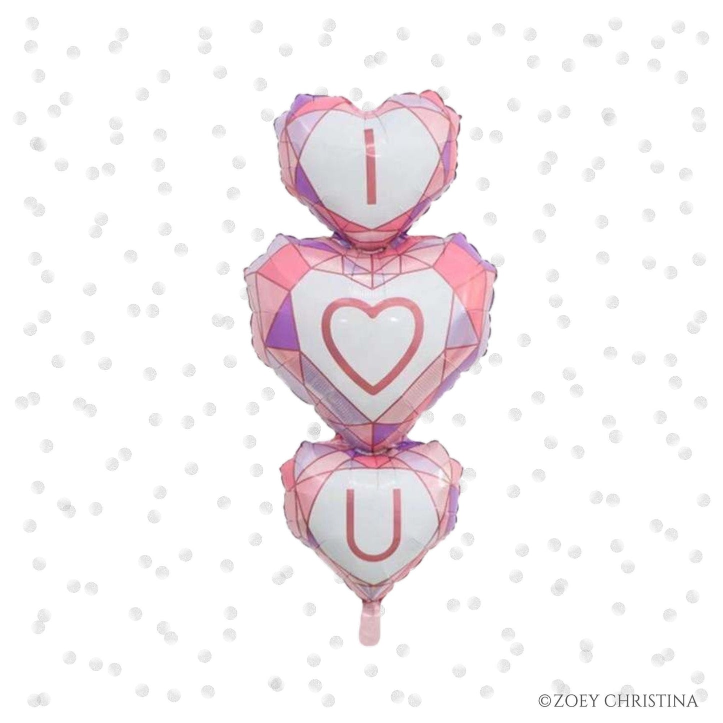 I Love you Heart theme bridal shower brunch foil balloon