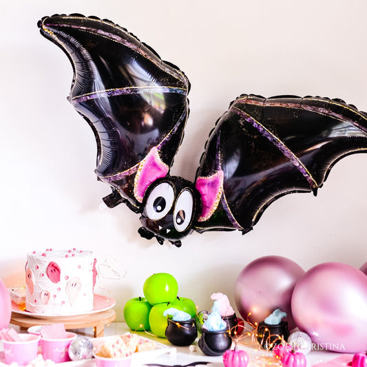 Cute & Whimsical Bat Party Decoration - Halloween Foil Balloon