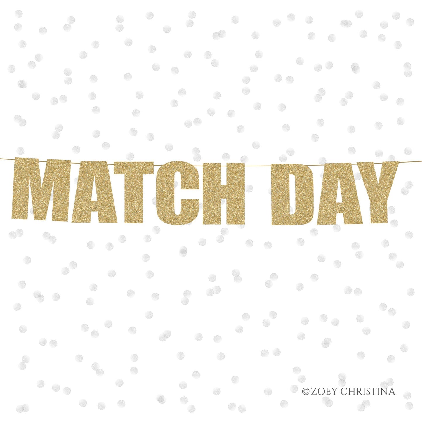Residency Match Banner – Gold Glitter Medical Match Day Party Decoration