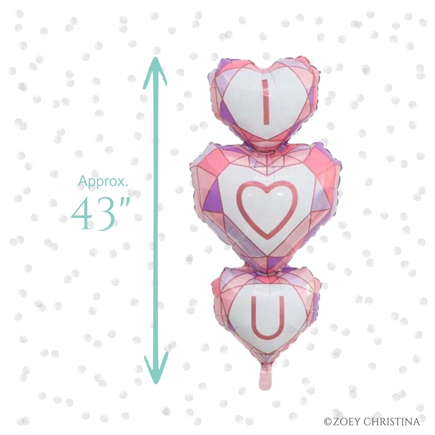 I Love you Heart theme bridal shower brunch foil balloon