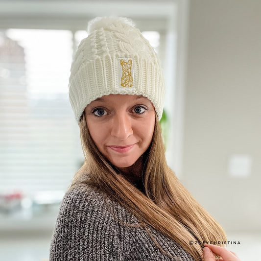 French Bulldog Winter Hat – Embroidered Pom for Frenchie Owners & Pet Lovers