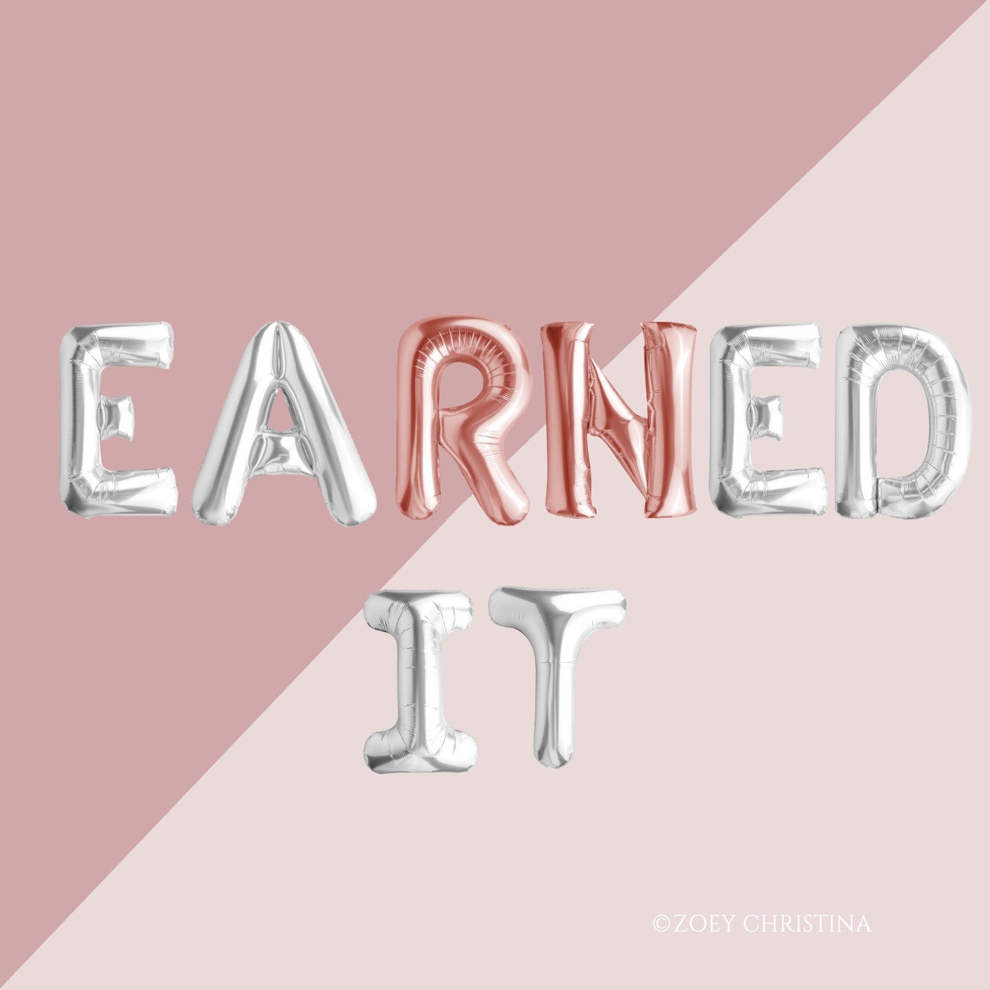 EARNED IT RN Foil Letter Balloons – Nurse Graduation & Medical Party Decor