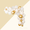 Neutral Luxe Balloon Arch – Gold & White Boho Wedding Decoration
