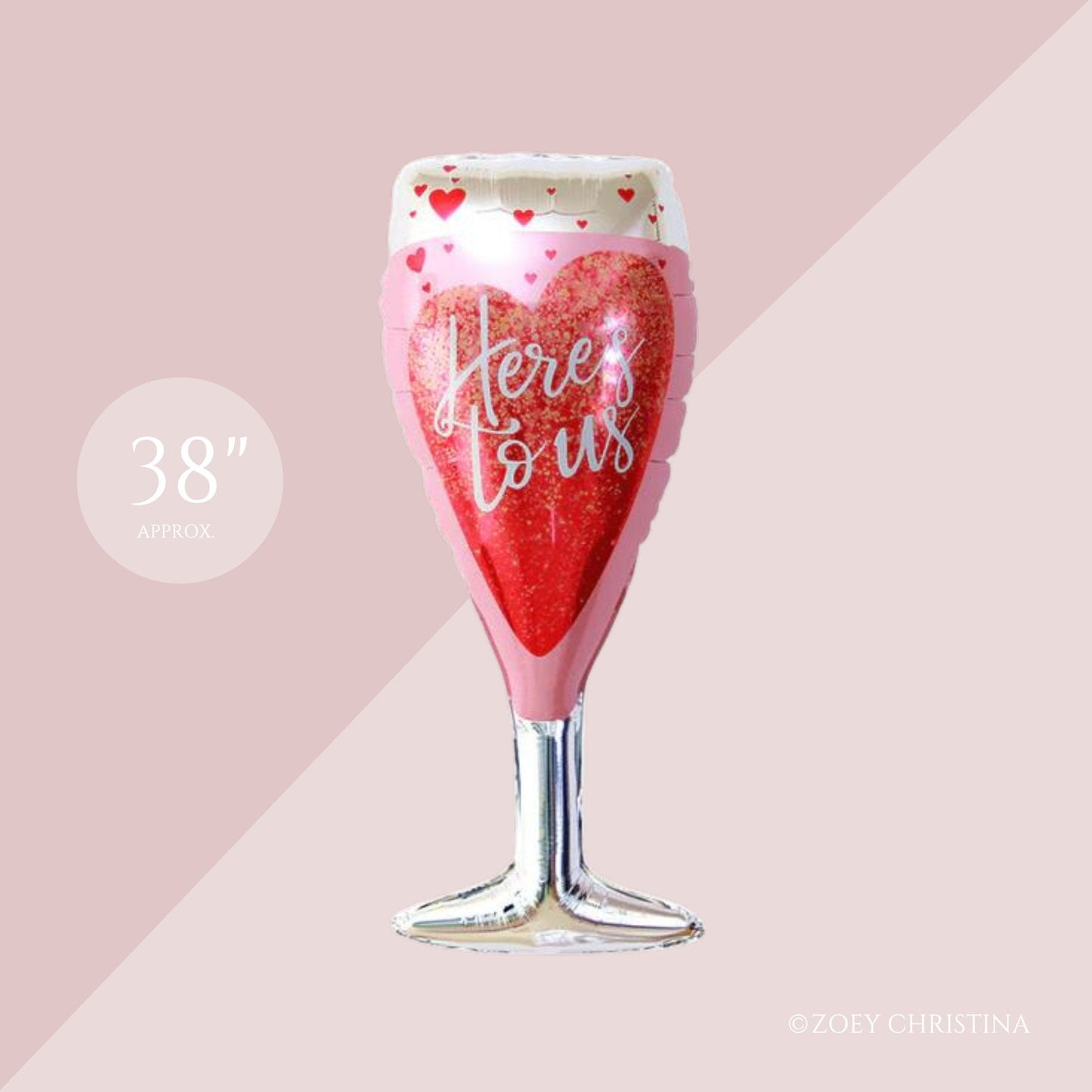 Romantic "Here's to Us" Balloon – Perfect for Love-Themed Celebrations!
