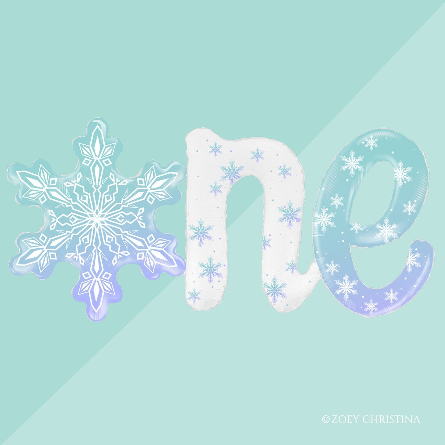 One Snowflake Foil Balloon – Winter Wonderland 1st Birthday Decor