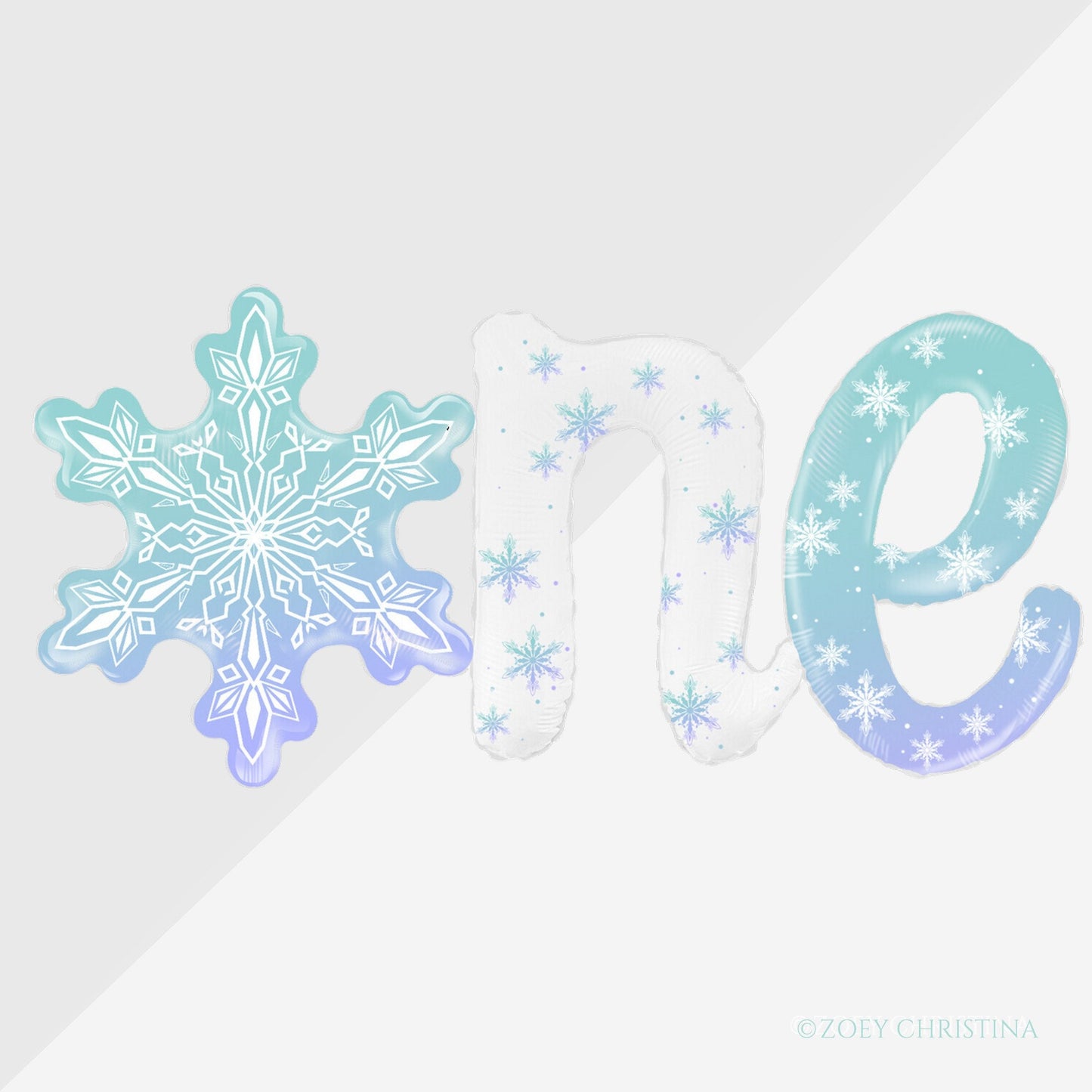 One Snowflake Foil Balloon – Winter Wonderland 1st Birthday Decor
