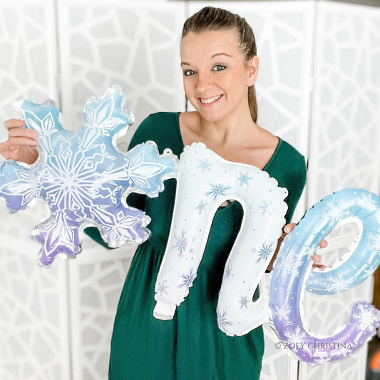 One Snowflake Foil Balloon – Winter Wonderland 1st Birthday Decor