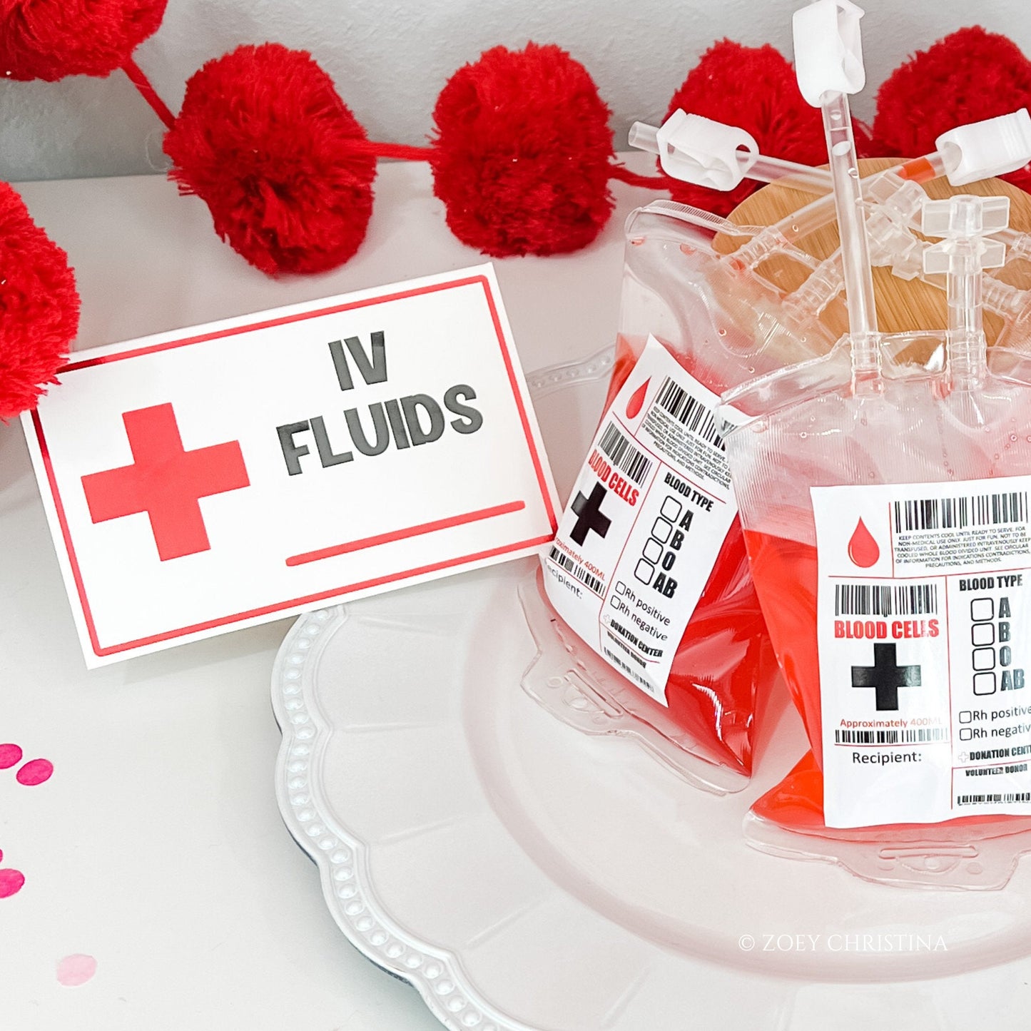 Nurse Graduation Party Table Tent Cards – 12 Pack (Red Foil) for Party Labels