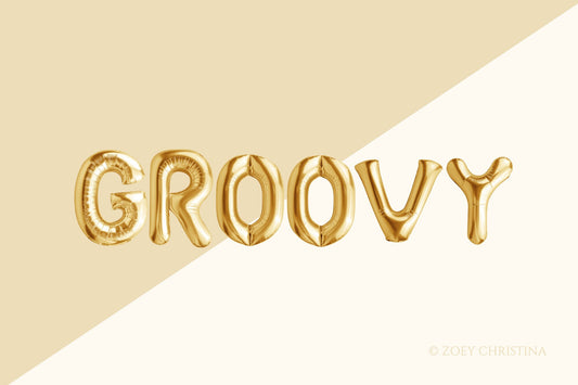 Groovy-Themed Foil Letter Balloons – 16" Retro Party Sayings
