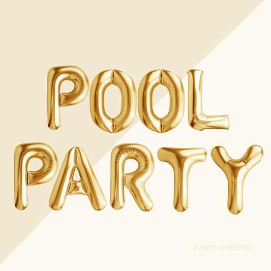 Summer Party Letter Balloons – "Pool Party, Last Splash, Tropic Like It’s Hot" & More!