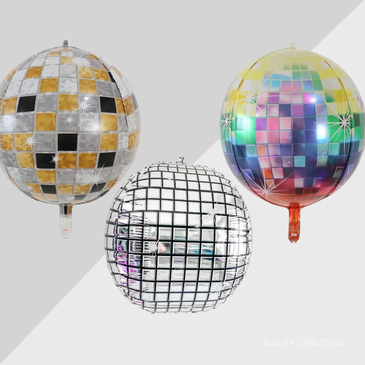 Disco Ball Foil Balloons – 14” Retro Party & Bachelorette Decor