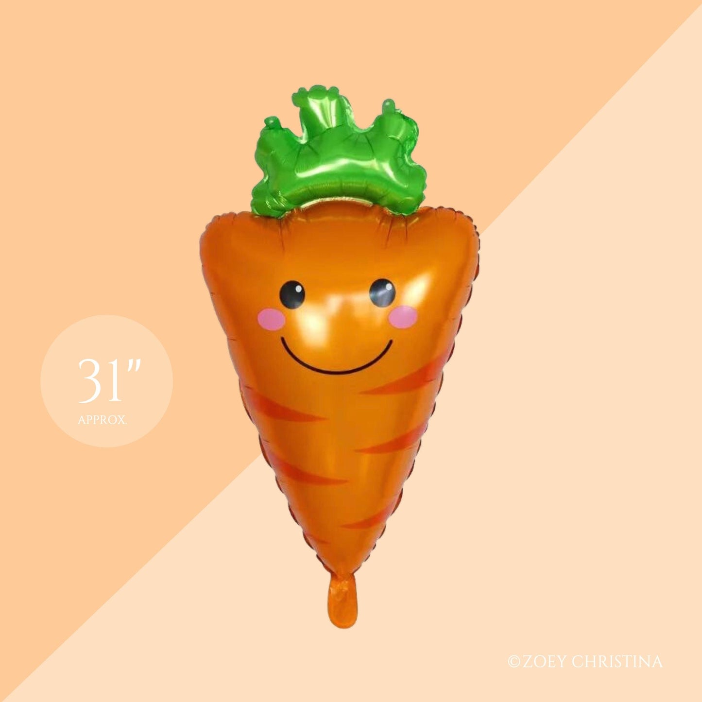 Carrot-Shaped Foil Balloon – 31” Spring & Garden Party Balloon