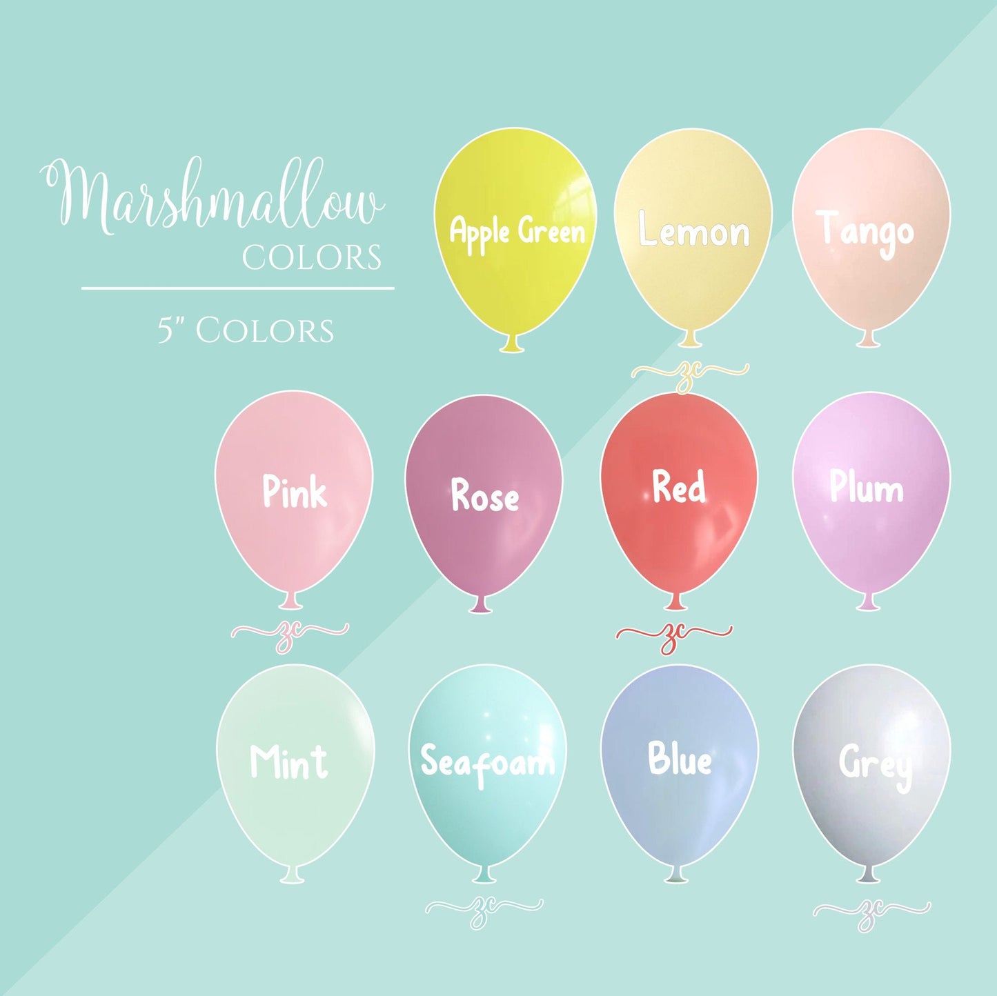 Mini 5" Pastel Latex Balloons – Soft Marshmallow Color Party Decor