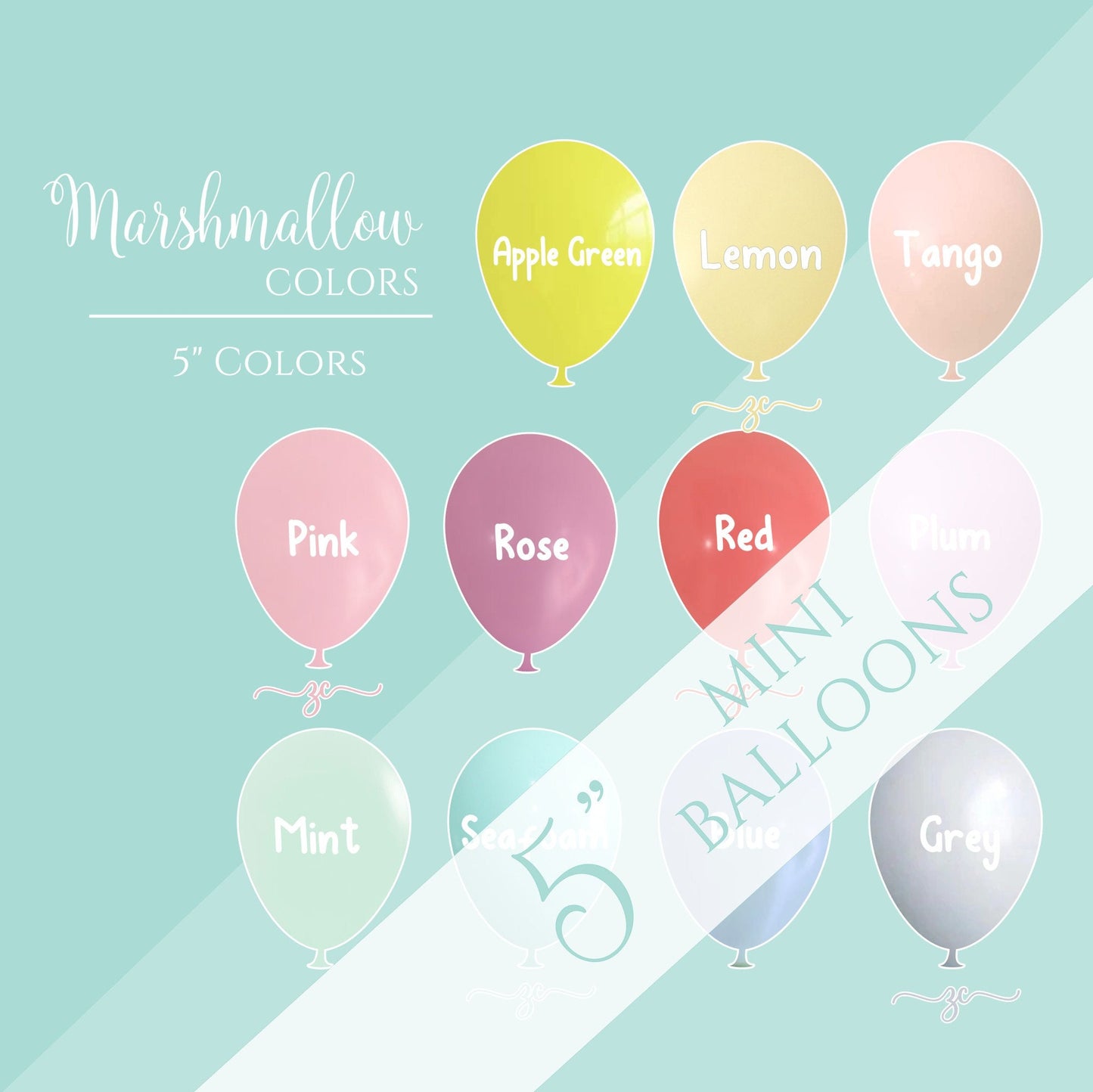 Mini 5" Pastel Latex Balloons – Soft Marshmallow Color Party Decor