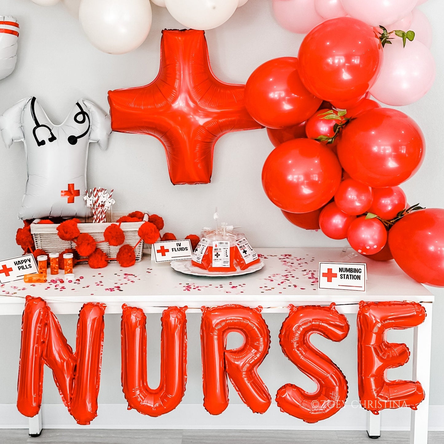 NURSE Foil Letter Balloon Kit – Medical-Themed Party & RN Celebration Decor