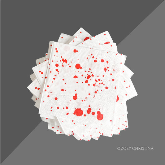 Blood Splatter Drink Napkins – 20 Pack for Halloween & Horror Parties