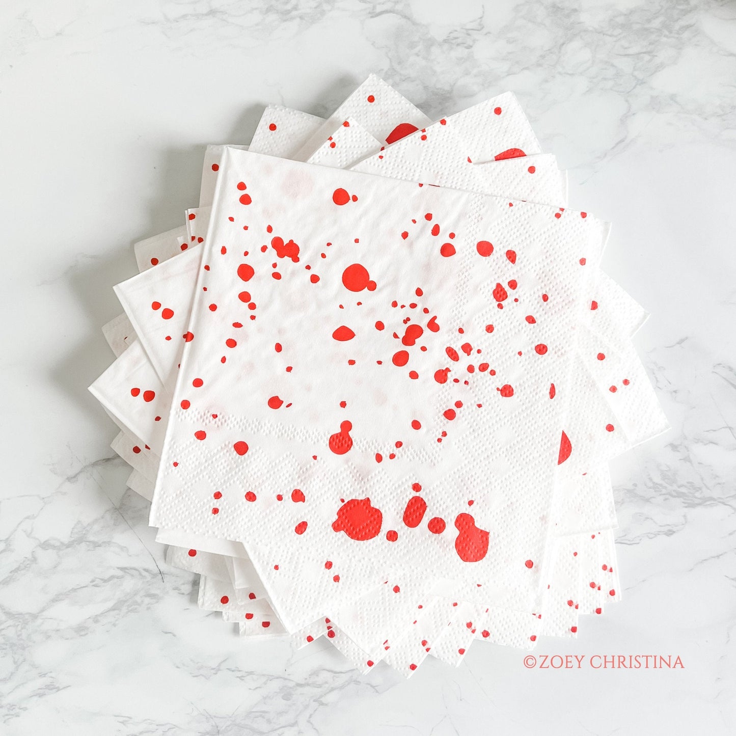 Blood Splatter Drink Napkins – 20 Pack for Halloween & Horror Parties
