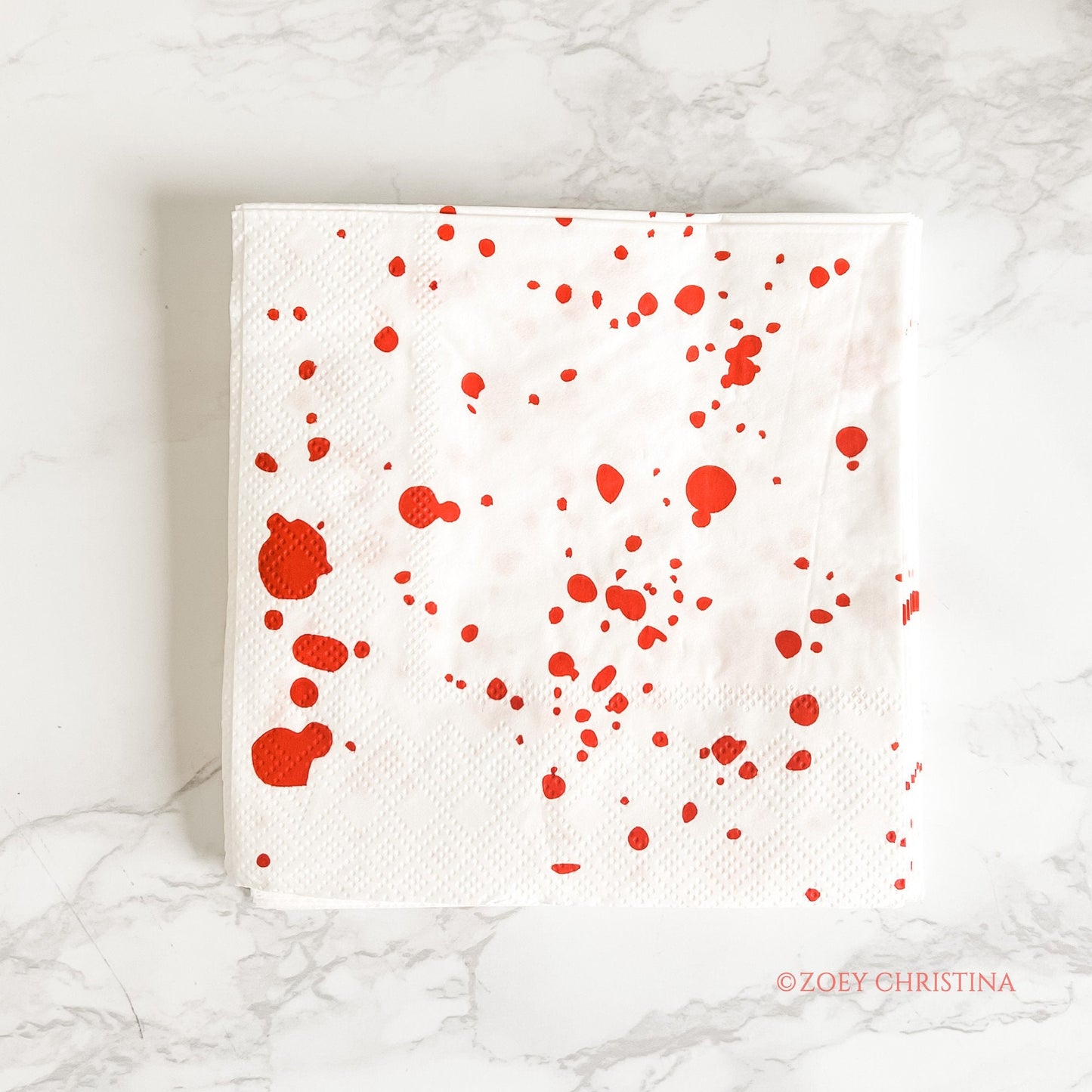 Blood Splatter Drink Napkins – 20 Pack for Halloween & Horror Parties