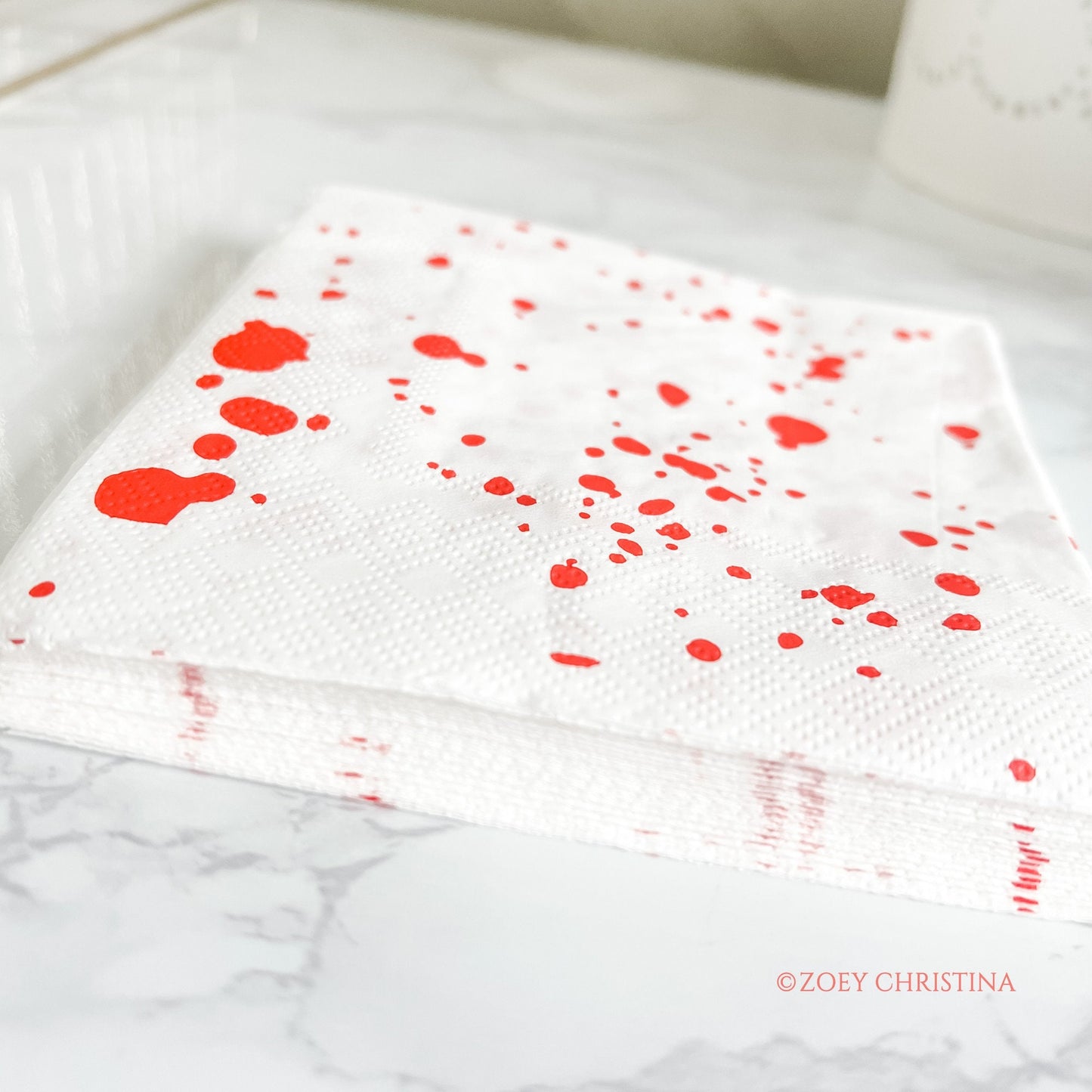 Blood Splatter Drink Napkins – 20 Pack for Halloween & Horror Parties