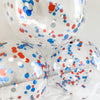 4th of July Confetti Balloons – Red, White & Silver Clear Latex Balloons