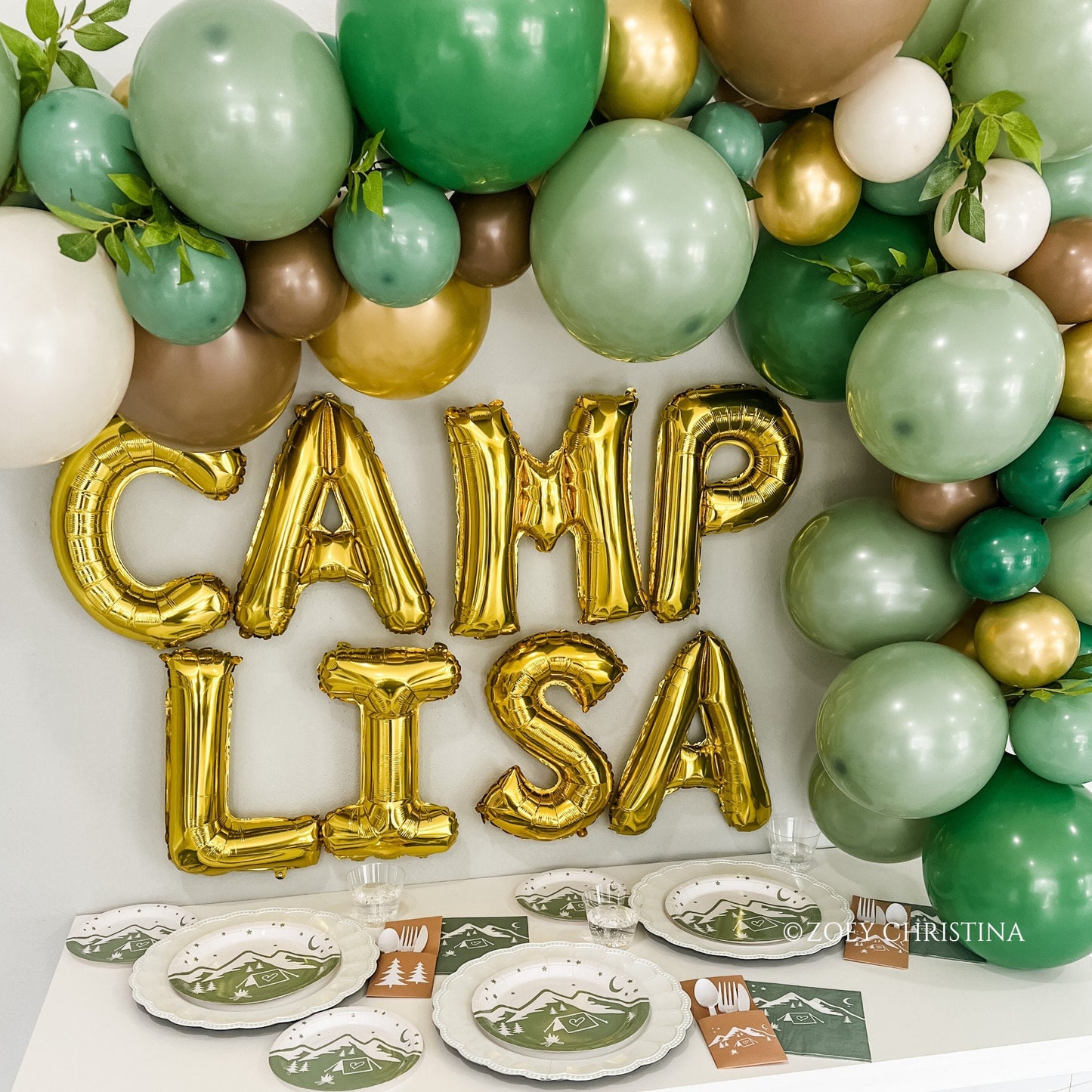 Outdoor Adventure Balloon Garland – Rustic Camping-Themed Party Arch for Bachelorette & Birthdays