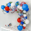 Red, White & Blue Balloon Garland Kit – Patriotic Party Decor with Confetti Balloons